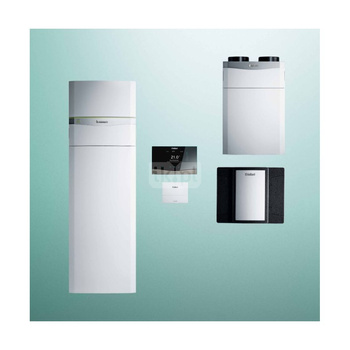 Pakiet systemowy OZE - Pompa ciepła gruntowa solanka-woda VAILLANT VWF 118/4 flexoCOMPACT 11.2 kW 400 V + Rekuperator recoVAIR VAR 360/4 + Regulator sensoCOMFORT VRC 720 + Moduł kaskadowy VR 32/3 + Moduł chłodzenia pasywnego VWZ NC 11/4 + Moduł komunikacj