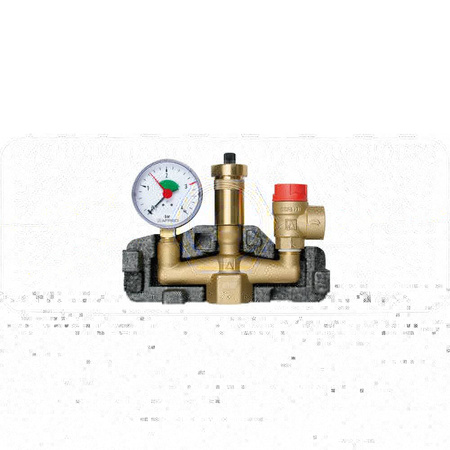 Zespół przyłączeniowy AFRISO KSG 1'' GW x GW, max. 3 bar + wskaźnik ciśnienia