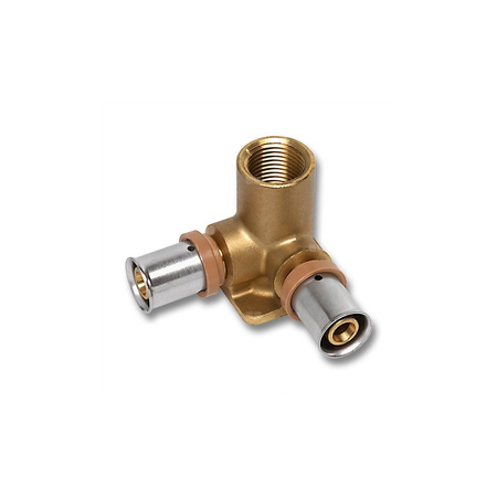 Trójnik SANHA 3fit Press pb-free 90' brąz 20 mm x 1/2'' x 20 mm (zz x GW x zz)