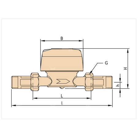 Wodomierz jednostrumieniowy suchobieżny antymagnetyczny, typu GSD8-I DN 20 Q3=4,0 m3/h R160/50, Tmax: 50st.C, L=130 mm