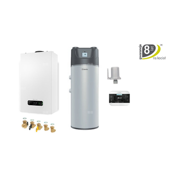 Pakiet z kotłłem kondensacyjnym EXCLUSIVE EVO X 35 R + pompa ciepła HP-E 260 ACS S