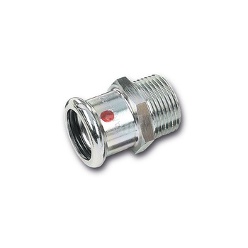 Nypel SANHA Therm, stal (Cynk/nikiel), 18 mm x 1/2'' (zw x GZ)