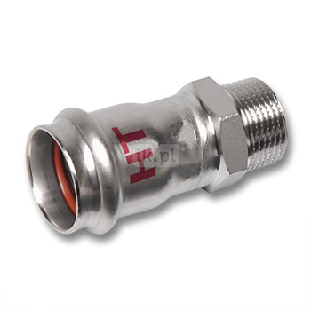 Nypel SANHA NiroSan Press Industry, stal nierdzewna, 15 mm x 3/4'' (zw x GZ)