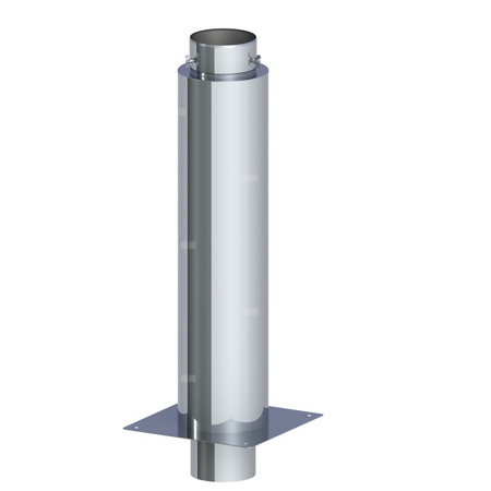 Izolowane przedłużenie komina dymowego fi 160mm z adapterem nasady grubość 1,0mm L=850mm