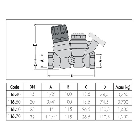 Termostatyczny zawór do cyrkulacji c.w.u. 1"