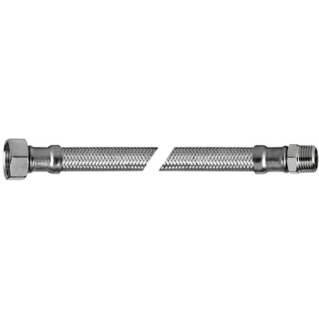 Wąż elastyczny przyłączeniowy QIK stal nierdzewna, 3/4'' x 12 mm x 3/4'', dł. 200 mm, GW x GZ z oplotem