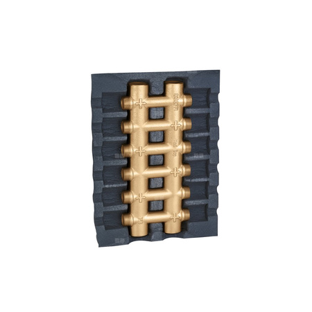 Rozdzielacz podwójny - monoblok z izolacją 10 wyjścia + 10, 1"