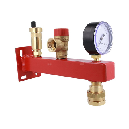 Zespół przyłączeniowy AFRISO BSS 3/4'' GW x szybkozłącze, max. 1.5 bar + wskaźnik ciśnienia