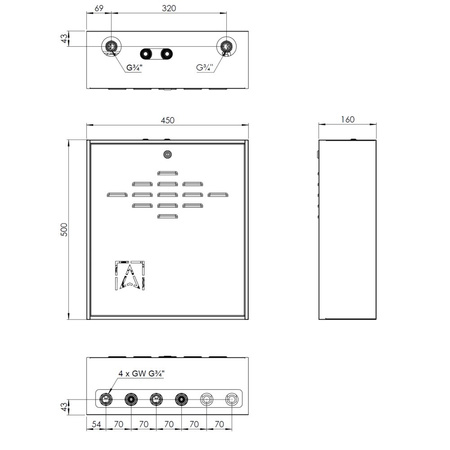 Grupa pompowa AFRISO PrimoBox AZB 405 GZ x GW 3/4'' x 3/4'', z izolacją, z siłownikiem arm 141