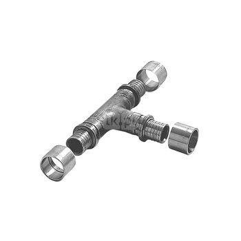 Trójnik BRUGG 6 bar stal 125 x 25 x 125 (połączenie zaciskowe x połączenie zaciskowe x połączenie zaciskowe)