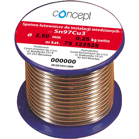 Drut lutowniczy (Sn97Cu3) Concept By CYNEL fi 2 mm, 100 g