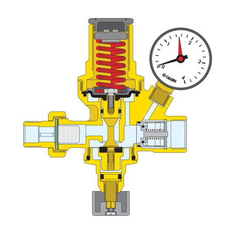 Automatyczny zawór do napełniania instalacji 1/2'' z przyłączem manometru 1/4'' GW