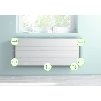 Grzejnik płytowy typ 12 KERMI X2 Line-Vplus, lewy, z osłoną wym. 605 x 1105 mm, kolor biały, moc 1222 W