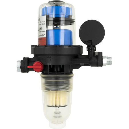 Filtr olejowy AFRISO FloCo-Top-2CM MS-5 zintegrowany z odpowietrznikiem fi 3/8'' x 3/8'' GW x GZ, z wkładem opticlean, maks. przepływ 100 l/h