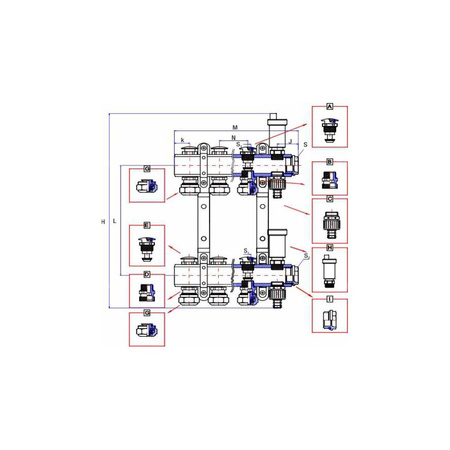 Rozdzielacz ogrzewania RUMET 71K 9 obwodowy