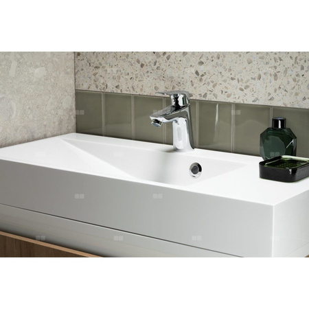 Bateria umywalkowa stojąca KFA Armatura ABASHA click clack, chrom, montaż blat / otwór na baterię