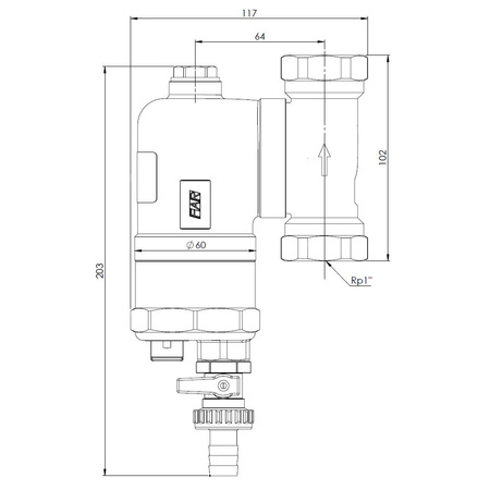 Separator AFRISO FAR 202, do C.O., do klimatyzacji, 10 bar / 110'C, 1'' (GW)Instalacje i źródła ciepła