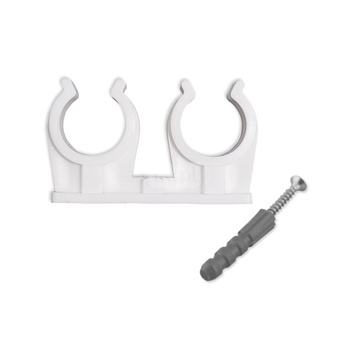 Uchwyt podwójny do rur ze śrubą i kołkiem 28 ( 1 op. 50 szt. )