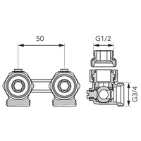 Zawór przyłączeniowy kątowy do grzejników dolnozasilanych