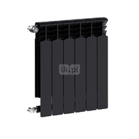 Grzejnik żeberkowy KFA Armatura G600F/6 aluminium, podłączenie boczne 672 x 483 mm, kolor czarny