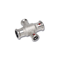 Czwórnik SANHA Therm jednopłaszczyznowy stal 22 mm x 22 mm x 15 mm x 15 mm, zw x zw x zw x zw