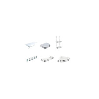 EMOTION stainless steel shower corner shelf, large, white