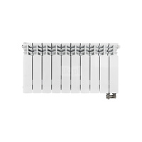 Grzejnik żeberkowy KFA Armatura G350F/D/10 aluminium, podłączenie dolne, prawe, kątowe 422 x 805 mm, kolor biały (RAL 9010)