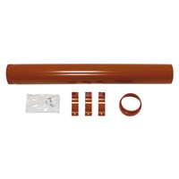 Rura przedłużająca ponaddachowa czerwona, 1.0 m Wskazówka: maksymalnie można wykorzystać 800 mm (∅ 80/125)