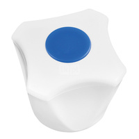 Pokrętło do baterii 4-kątne białe z zaślepką niebieską