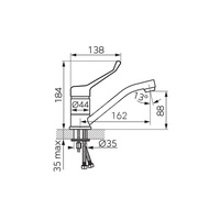 Bateria umywalkowa stojąca FERRO ALGEO MEDICO, chrom, obrotowa