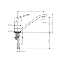 Bateria zlewozmywakowa stojąca KFA Armatura TOPAZ, obrot. wylewka, kolor chrom, mosiądz
