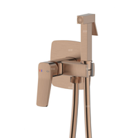 Bateria Malaga, bidetowa, podtynkowa, ścienna, PVD brushed rose gold