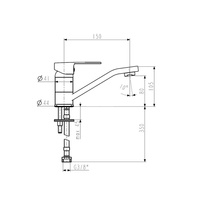 Bateria umywalkowa stojąca KFA Armatura MOHIT, chrom, obrotowa, płaska wylewka, montaż blat / otwór na baterię