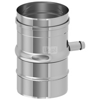 Rura z odpływem kondensatu JEREMIAS TN06110 z uszczelką 110mm, długość 200 mm z mufą i korkiem 1/2