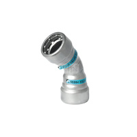 Łuk 45' SANHA Heavy Steel Press, stal (cynk/nikiel), 1 1/2'' (zw x zw)