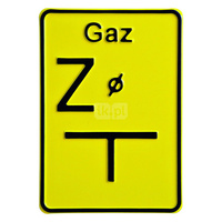 Tabliczka oznaczeniowa z aluminium "PP" (punkt pomiarowy,gaz)