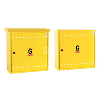 Skrzynka gazowa, 450x450x250, naścienna, metalowa, ze skośnym daszkiem - popielata(na gazomierz G4/G6 bez reduktora)