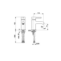 Bateria umywalkowa stojąca KFA Armatura MOZA click clack, chrom, montaż blat / otwór na baterię