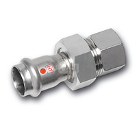 Śrubunek SANHA NiroTherm Industry z uszczelką trzyczęściowy, stal nierdzewna, 18 mm x 3/4'' (zw x GW)