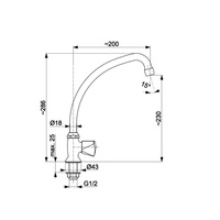 Zawór wypływowy umywalkowy stojący z wyl. L=145 mm