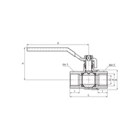 Zawór kulowy PERFEXIM HUZAR typ ciężki PHA-200/1 mosiądz niklowany 1/2'' GW, uchwyt: dźwignia
