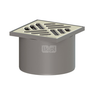 Kratka KESSEL kwadratowa ze stalowai nierdzewnej 100x100mm do wpustu