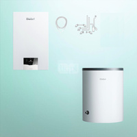 Pakiet - Kocioł gazowy jednofunkcyjny VAILLANT ecoTEC plus VC 25CS/1-5 kondensacyjny wiszący 2.8 - 26.4 kW + Zasobnik c.w.uVIH R 120/6 B + Zestaw podłączeniowy