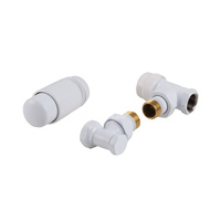 PHA-025W Komplet termostatyczny kątowy do podłączenia grzejnika (biały)