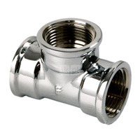 Trójnik FERRO mosiądz 3/8'' GW, kolor chrom