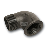 Kolano 90' SANHA 92#, żeliwo (czarny), 3'' (GW x GZ)