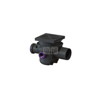 Wpust KESSEL z 1 przyłączem DN 100, odpływ pionowy, kratka 188x188mm tworzywo sztuczne