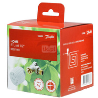 Zestaw RTL Danfoss (Zawór FJVR 15 kątowy + głowica FJVR 10-50 st.C biała)