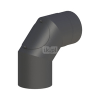 Kolano 90st. fi120mm z wyczystką kolor czarny