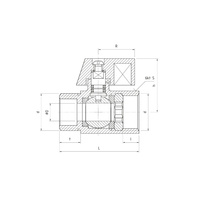 Zawór kulowy PERFEXIM 3021 mosiądz chromowany, PN16 1/2'' GZ x GW, uchwyt: krótka dźwignia